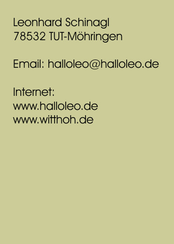 Kontaktanschrift, aus Spamgrnden ohne Text und Links