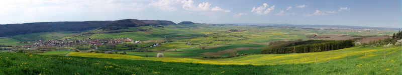 Aussicht vom Wartenberg bei Geisingen auf die junge Donau